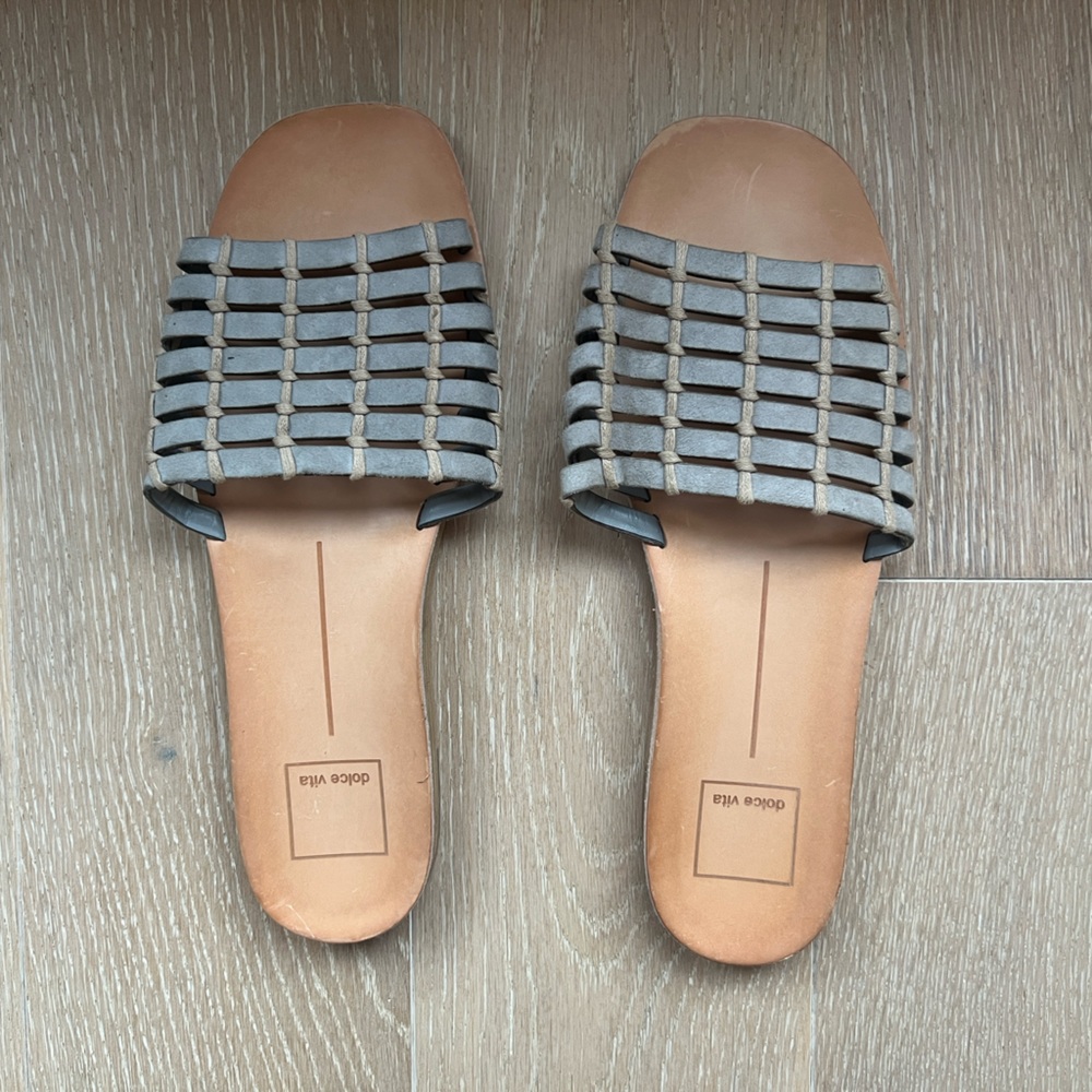Dolce Vita Light Blue Woven Suede Sandal